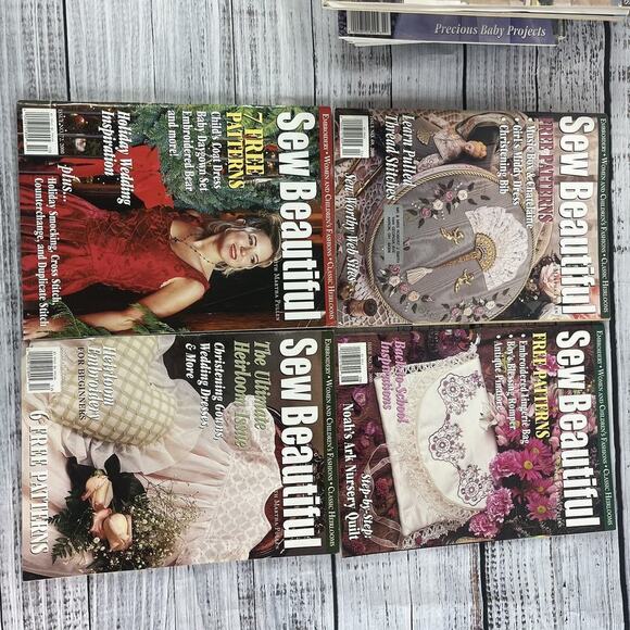 Vintage Sew Beautiful Martha Pullen 4 pc Magazine Bundle Heirloom Sewing 2000 - Picture 3 of 8
